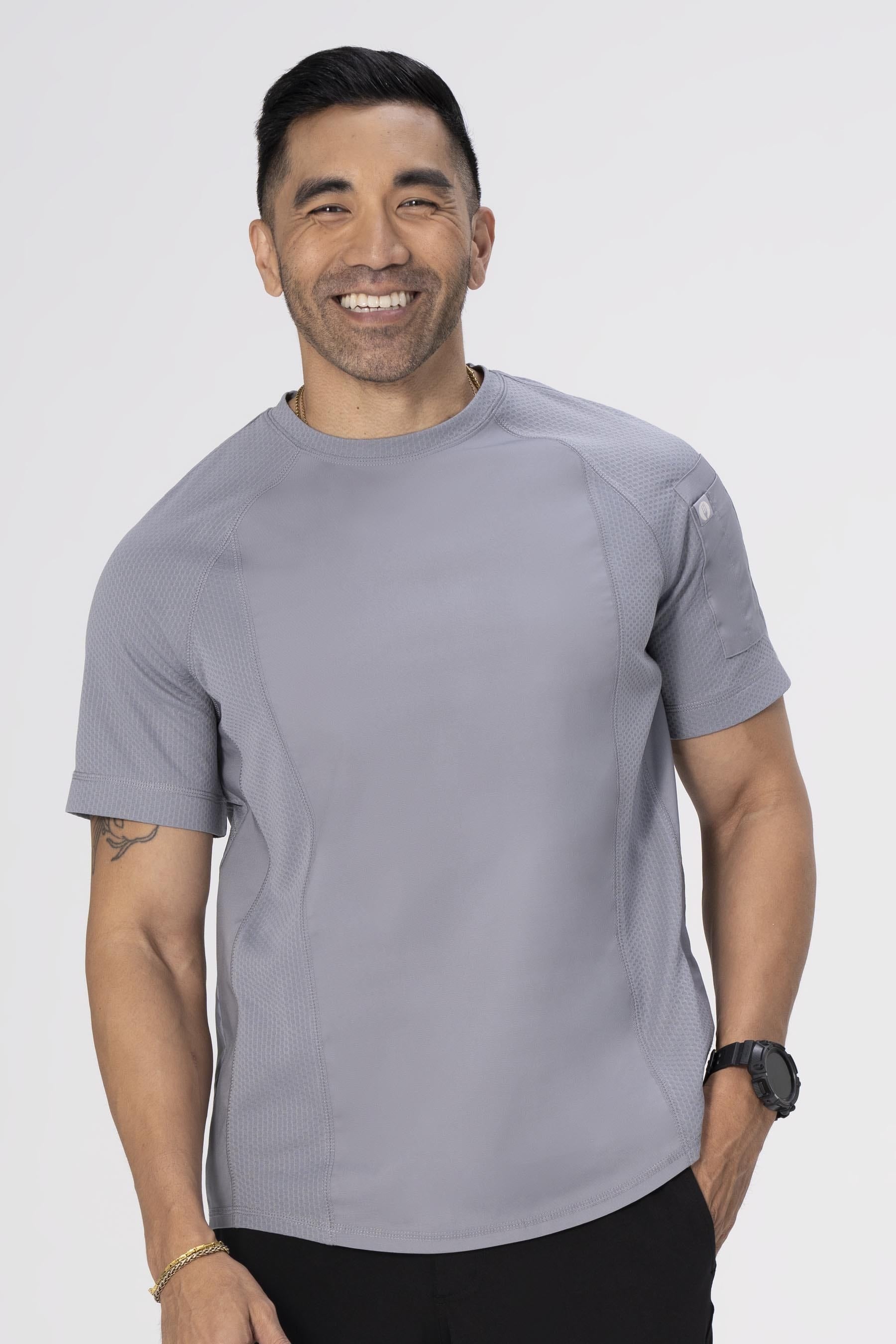 ARYES CREW SHIRT S/S /LIGHT GREY /4XL