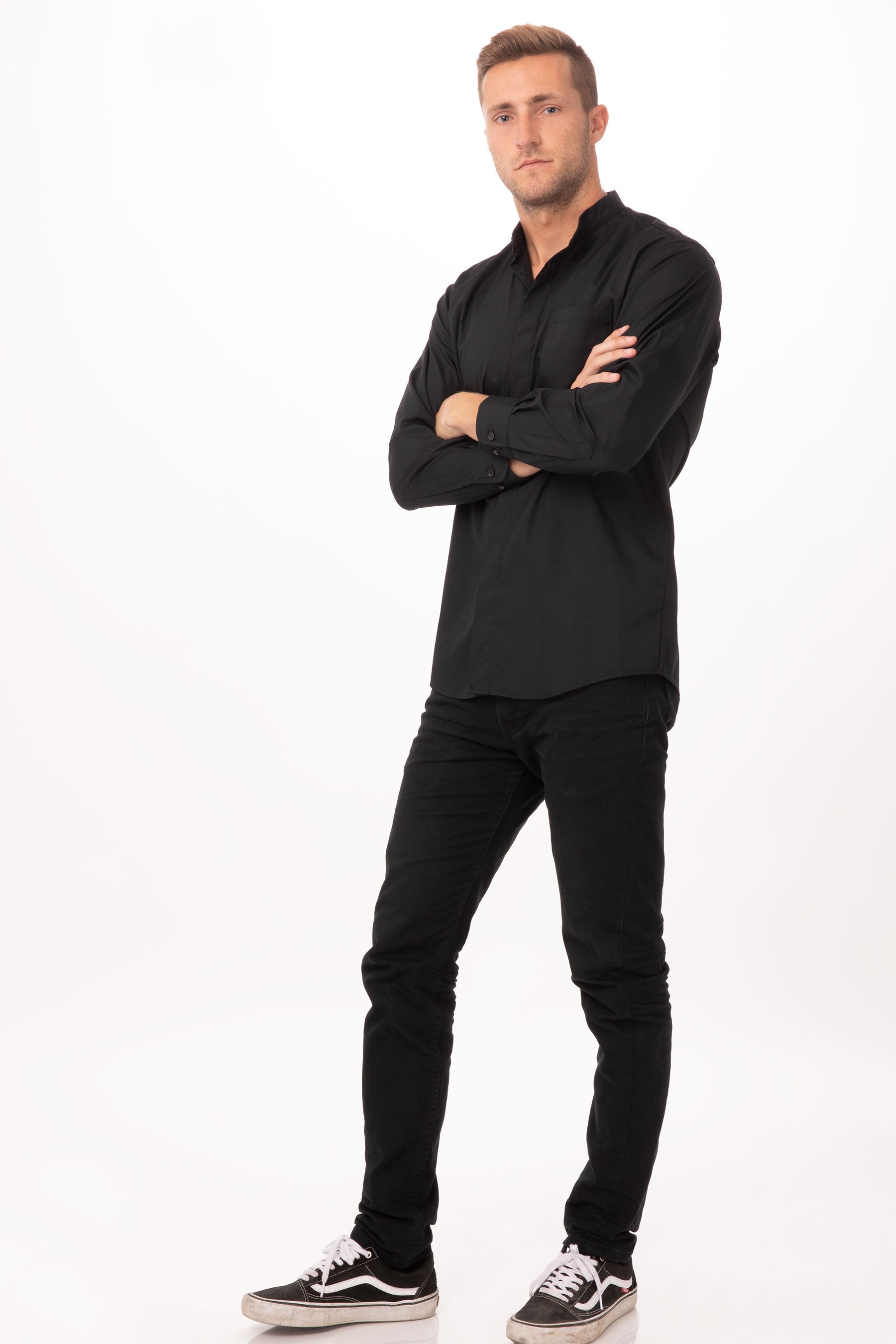 Banded Collar Shirt
