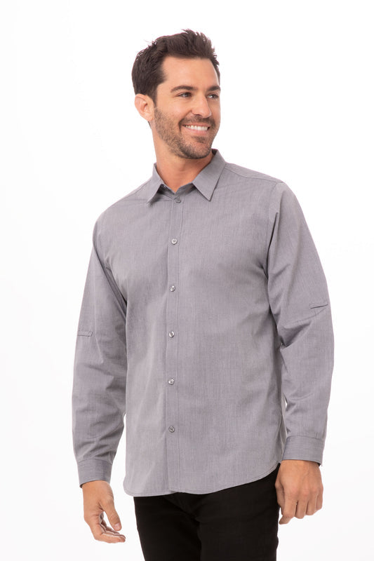 SHIRT-URB-CHAMBRAY-L/S /GREY /4XL