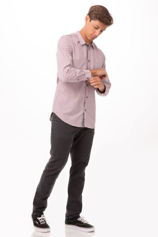 Modern Gingham Long Sleeves Dress Shirt