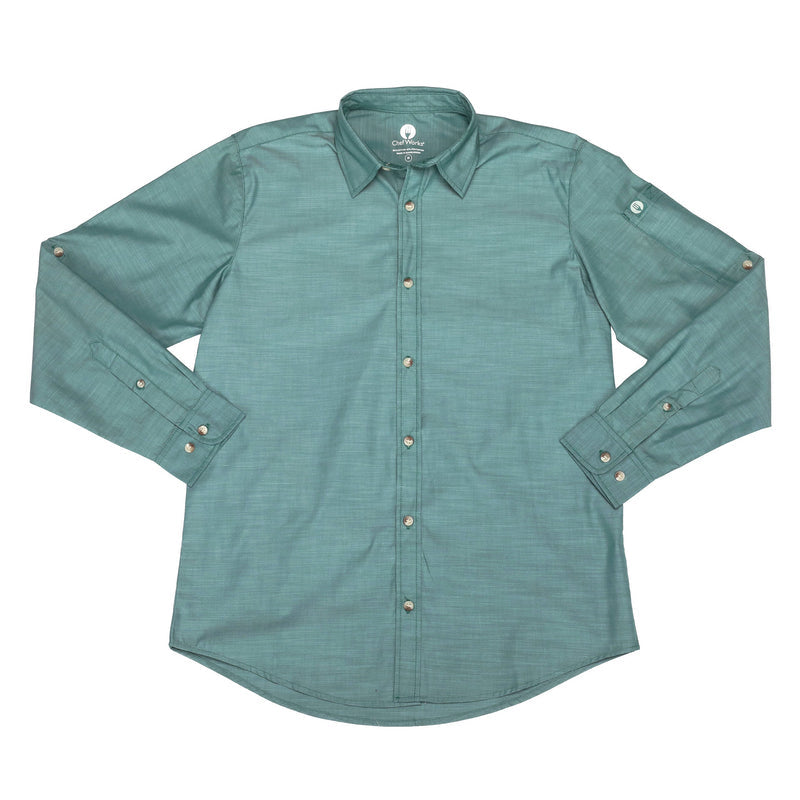 SHIRT-URB-MDN-CHAMBRAY-L/S /GREEN MIST /4XL