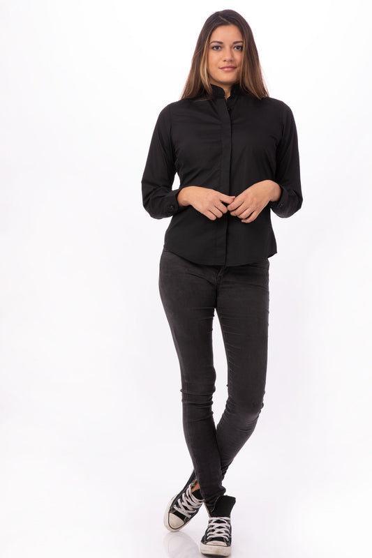 Female Banded Collar Shirt