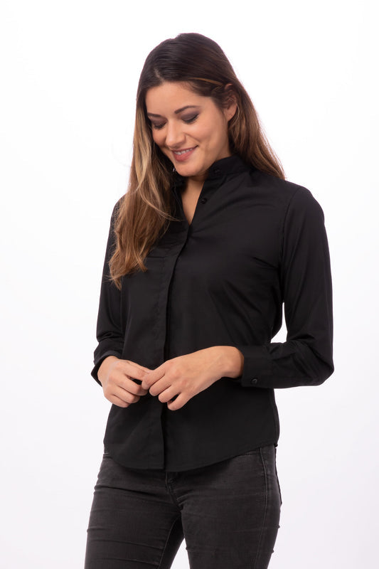 Female Banded Collar Shirt